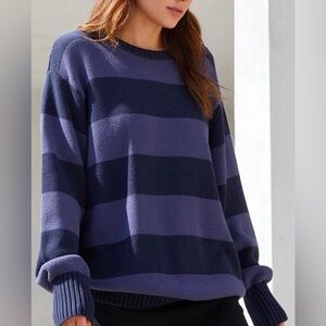 Oversized Brandy Melville Navy Striped Sweater